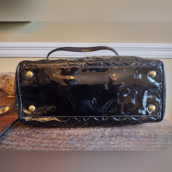 Coach Peyton Op Art Black Patent Leather Handbag H1381 F26962 - Picture 7 of 16